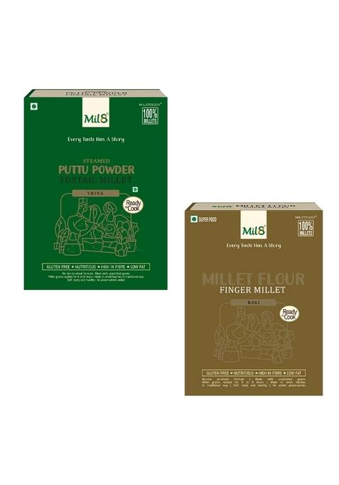 Mil8 Puttu Powder Foxtail & Flour Finger Millet Combo (300Gram-300Gram) Nutritious, Delicious And Healthy Breakfast Solution