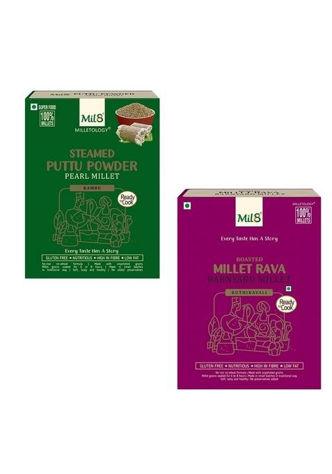 Mil8 Puttu Powder Pearl & Rava Barnyard Millet Combo (300Gram-300Gram) Nutritious, Delicious And Healthy Breakfast Solution