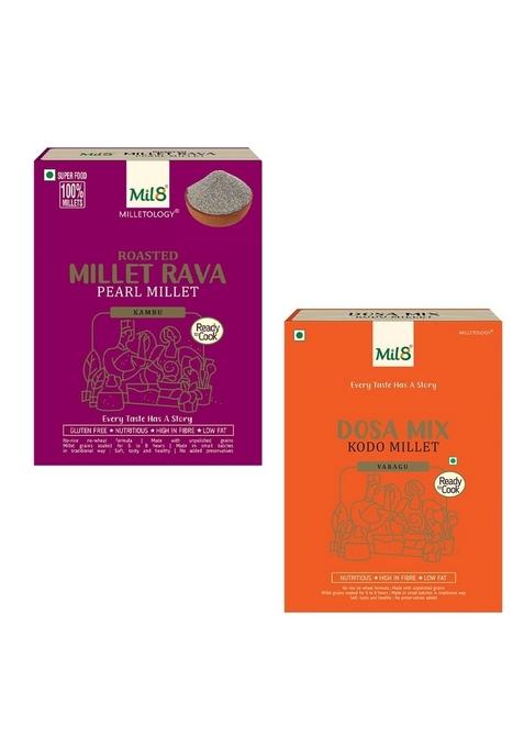 Mil8 Rava Pearl & Dosamix Kodo Millet Combo (300Gram-300Gram) Nutritious, Delicious And Healthy Breakfast Solution