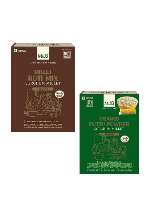 Mil8 Rotimix Sorghum & Puttu Powder Sorghum Millet Combo (300Gram-300Gram) Nutritious, Delicious And Healthy Breakfast Solution
