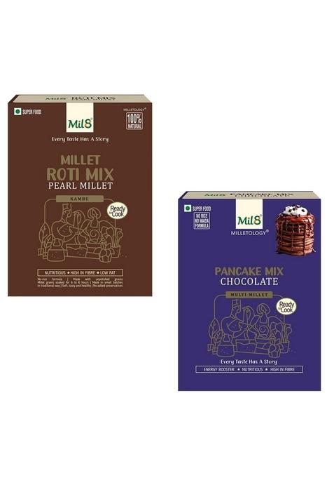 Mil8 Rotimix Pearl & Pancake Mix Chocolate Combo (300Gram-200Gram) Nutritious, Delicious And Healthy Breakfast Solution