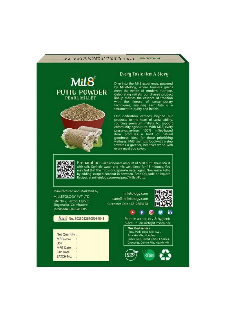Mil8 Puttu Powder Pearl & Rotimix Sorghum Millet Combo (300Gram-300Gram) Nutritious, Delicious And Healthy Breakfast Solution - Indya