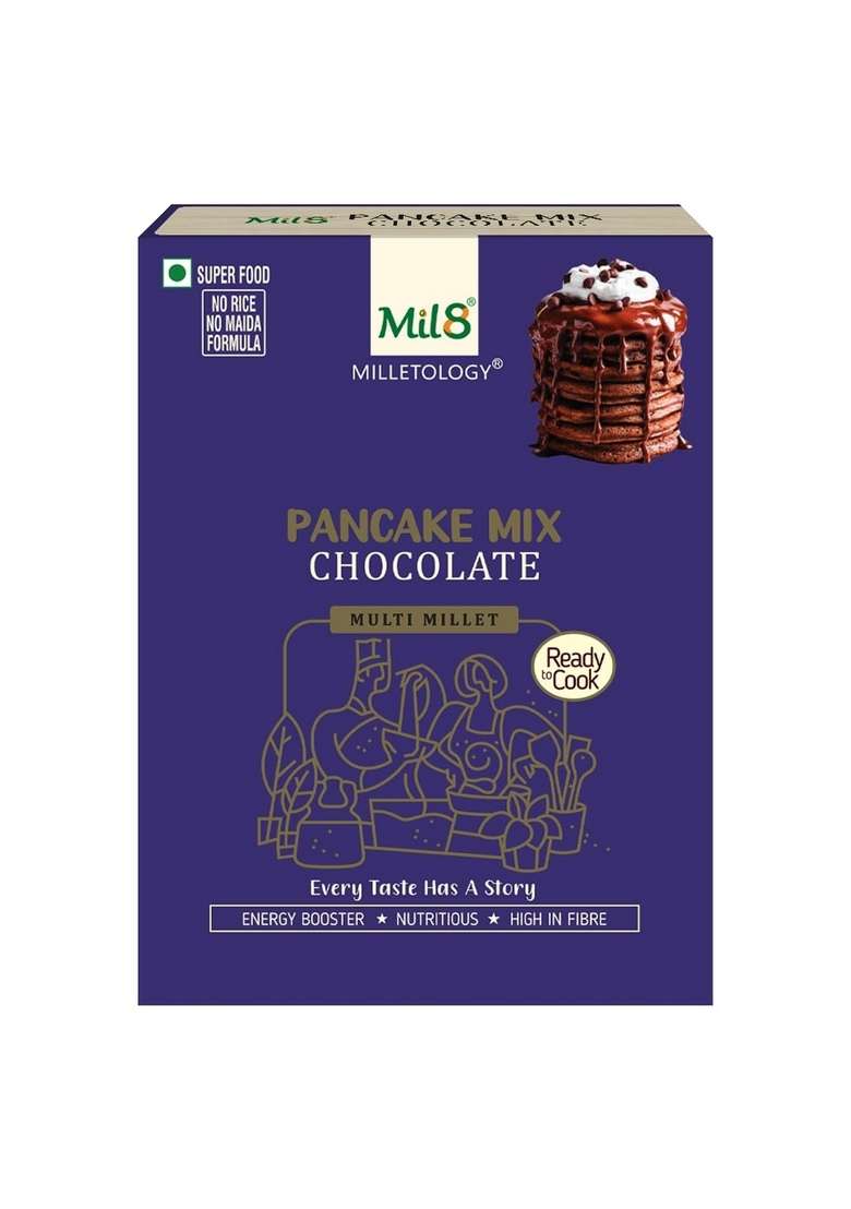 Mil8 Pancake Mix Chocolate & Flakes (Aval) Sorghum Millet Combo (200Gram-200Gram) Nutritious, Delicious And Healthy Breakfast Solution - Indya