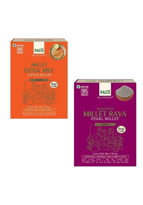 Mil8 Dosamix Little & Rava Pearl Millet Combo (300Gram-300Gram) Nutritious, Delicious And Healthy Breakfast Solution