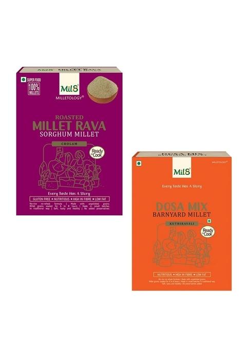 Mil8 Rava Sorghum & Dosamix Barnyard Millet Combo (300Gram-300Gram) Nutritious, Delicious And Healthy Breakfast Solution