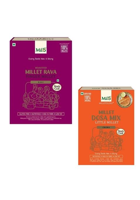 Mil8 Rava Finger & Dosamix Little Millet Combo (300Gram-300Gram) Nutritious, Delicious And Healthy Breakfast Solution