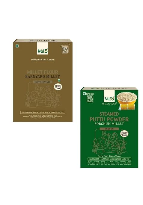 Mil8 Flour Barnyard & Puttu Powder Sorghum Millet Combo (300Gram-300Gram) Nutritious, Delicious And Healthy Breakfast Solution