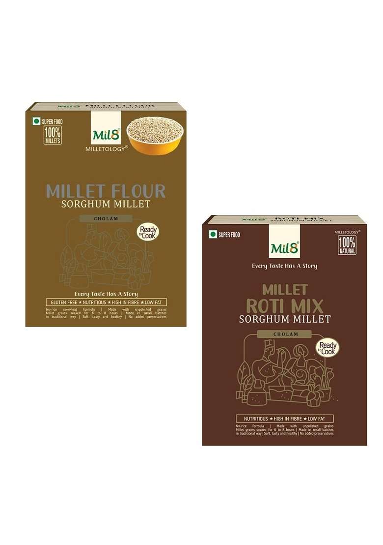 Mil8 Flour Sorghum & Rotimix Sorghum Millet Combo (300Gram-300Gram) Nutritious, Delicious And Healthy Breakfast Solution - Indya