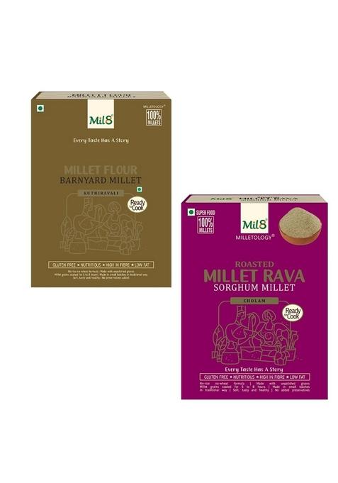 Mil8 Flour Barnyard & Rava Sorghum Millet Combo (300Gram-300Gram) Nutritious, Delicious And Healthy Breakfast Solution