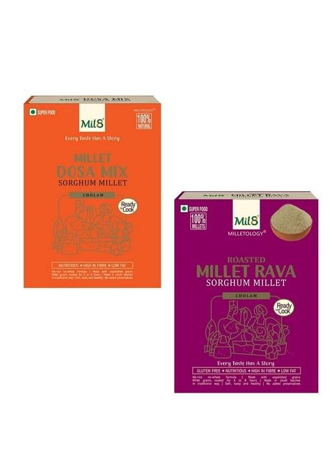 Mil8 Dosamix Sorghum & Rava Sorghum Millet Combo (300Gram-300Gram) Nutritious, Delicious And Healthy Breakfast Solution