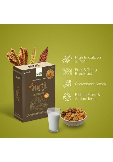 Mil8 Muesli & Flour Pearl Millet Combo (100Gram-300Gram) Nutritious, Delicious And Healthy Breakfast Solution