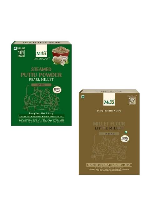 Mil8 Puttu Powder Pearl & Flour Little Millet Combo (300Gram-300Gram) Nutritious, Delicious And Healthy Breakfast Solution