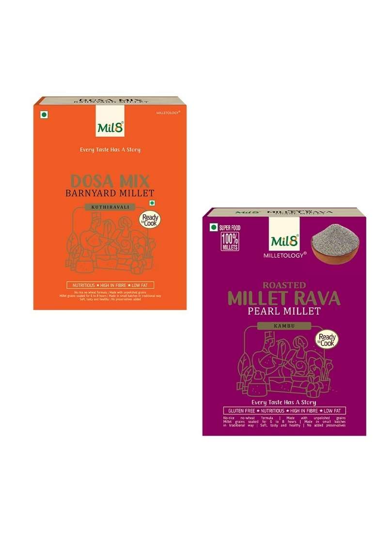 Mil8 Dosamix Barnyard & Rava Pearl Millet Combo (300Gram-300Gram) Nutritious, Delicious And Healthy Breakfast Solution - Indya