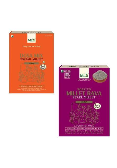 Mil8 Dosamix Foxtail & Rava Pearl Millet Combo (300Gram-300Gram) Nutritious, Delicious And Healthy Breakfast Solution