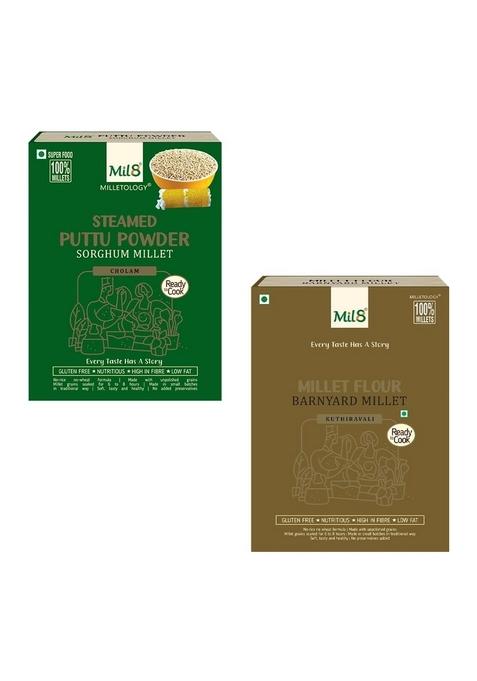 Mil8 Puttu Powder Sorghum & Flour Barnyard Millet Combo (300Gram-300Gram) Nutritious, Delicious And Healthy Breakfast Solution