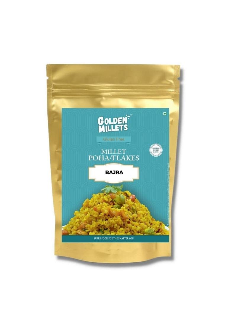 Golden Millets Bajra (Pearl Millet) Flakes | Gluten Free Breakfast | High Protein & Fiber |100% Natural |500G ,Pack Of 5