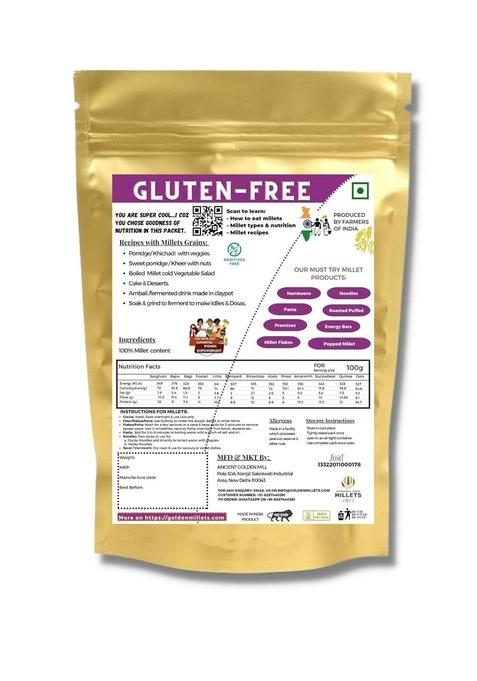 Golden Millets Bajra (Pearl Millet) Flakes | Gluten Free Breakfast | High Protein & Fiber |100% Natural |500G ,Pack Of 5