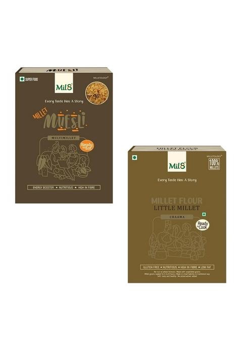 Mil8 Muesli & Flour Little Millet Combo (100Gram-300Gram) Nutritious, Delicious And Healthy Breakfast Solution
