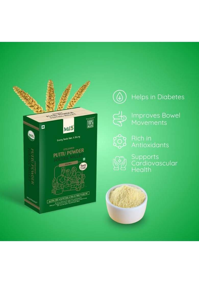 Mil8 Puttu Powder Foxtail & Puttu Powder Finger Millet Combo (300Gram-300Gram) Nutritious, Delicious And Healthy Breakfast Solution - Indya