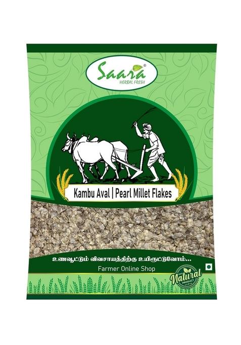Saara Herbal Fresh Organic Pearl Millet Flakes 1Kg | Kambu Aval | Bajra Poha | Sajjala Atukulu | Navane Avalakki