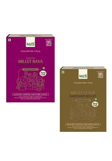 Mil8 Rava Barnyard & Flour Barnyard Millet Combo (300Gram-300Gram) Nutritious, Delicious And Healthy Breakfast Solution