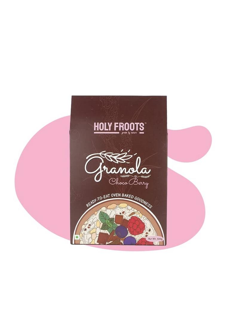 Holyfroots Choco Berry Granola | Gluten Free | Breakfast Cereals | Over 30% Fruits, Nuts And Seeds | Oven Baked (250G)