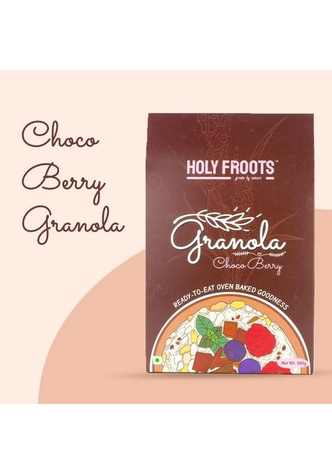 Holyfroots Choco Berry Granola | Gluten Free | Breakfast Cereals | Over 30% Fruits, Nuts And Seeds | Oven Baked (250G)