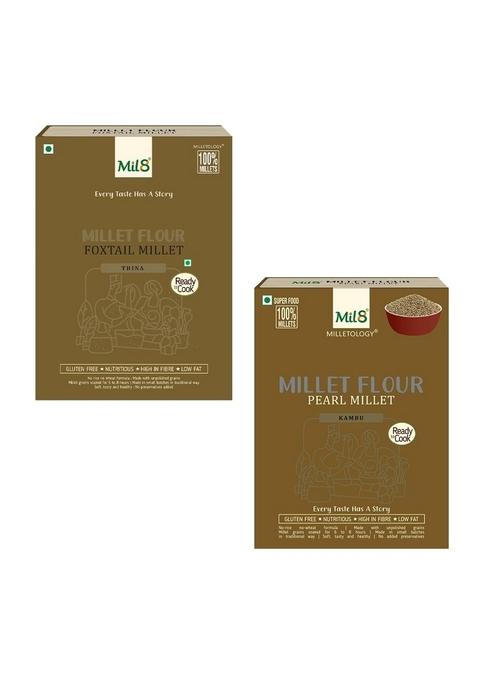 Mil8 Flour Foxtail & Flour Pearl Millet Combo (300Gram-300Gram) Nutritious, Delicious And Healthy Breakfast Solution