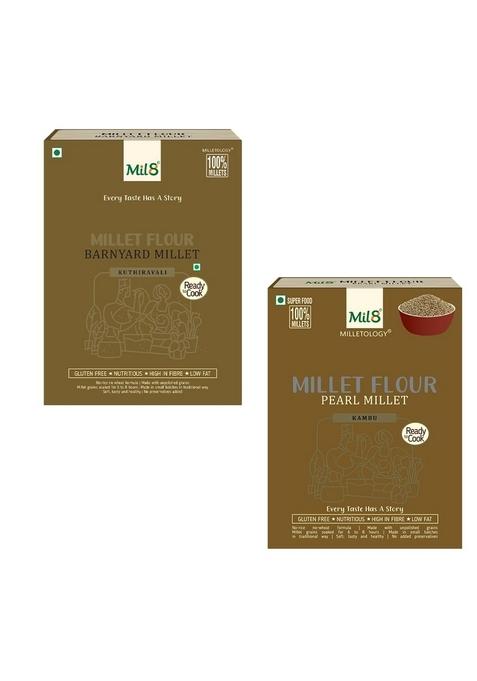 Mil8 Flour Barnyard & Flour Pearl Millet Combo (300Gram-300Gram) Nutritious, Delicious And Healthy Breakfast Solution