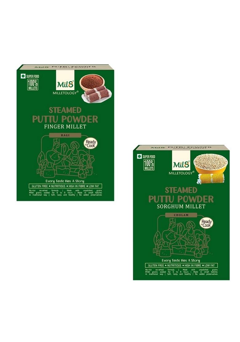 Mil8 Puttu Powder Finger & Puttu Powder Sorghum Millet Combo (300Gram-300Gram) Nutritious, Delicious And Healthy Breakfast Solution