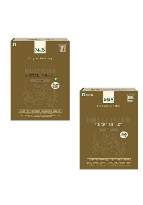 Mil8 Flour Foxtail & Flour Finger Millet Combo (300Gram-300Gram) Nutritious, Delicious And Healthy Breakfast Solution