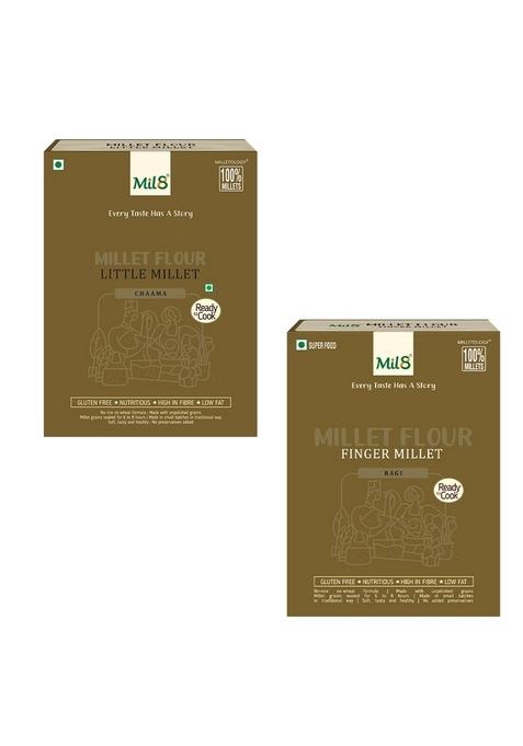 Mil8 Flour Little & Flour Finger Millet Combo (300Gram-300Gram) Nutritious, Delicious And Healthy Breakfast Solution