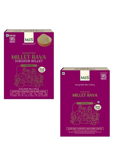 Mil8 Rava Sorghum & Rava Little Millet Combo (300Gram-300Gram) Nutritious, Delicious And Healthy Breakfast Solution