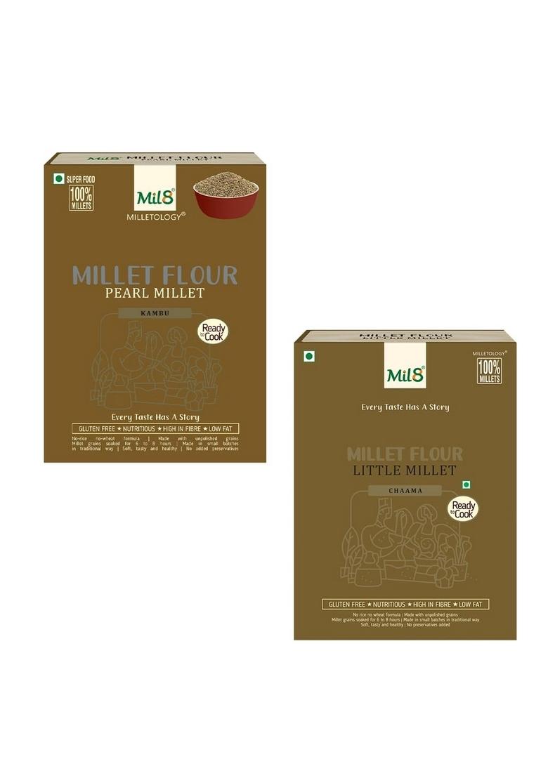 Mil8 Flour Pearl & Flour Little Millet Combo (300Gram-300Gram) Nutritious, Delicious And Healthy Breakfast Solution