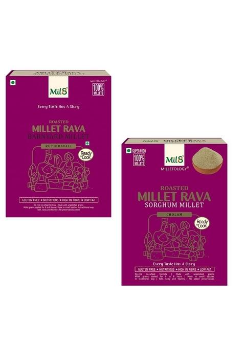 Mil8 Rava Barnyard & Rava Sorghum Millet Combo (300Gram-300Gram) Nutritious, Delicious And Healthy Breakfast Solution