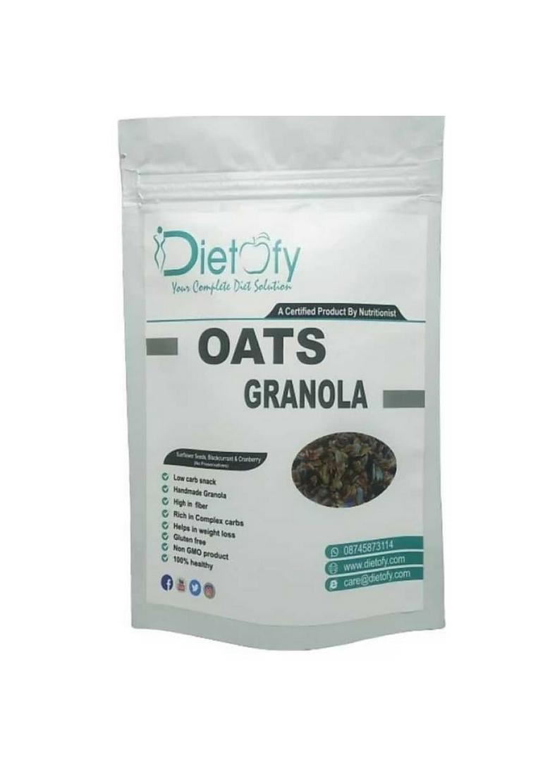 Dietofy Oats Granola (Cranberry) | Handmade Gluten-Free Cereal With High Fiber | Low-Carb, No Preservatives, Supports Weight Management | 150G
