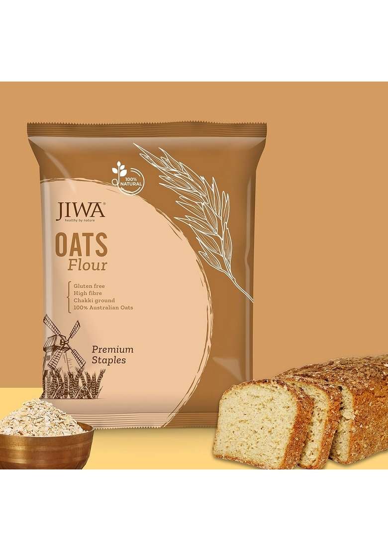 Jiwa Healthy By Nature Organic Chia Whole Seeds 200 G, Certified Organic & Oats Flour, 900 G (Gluten Free) - Indya