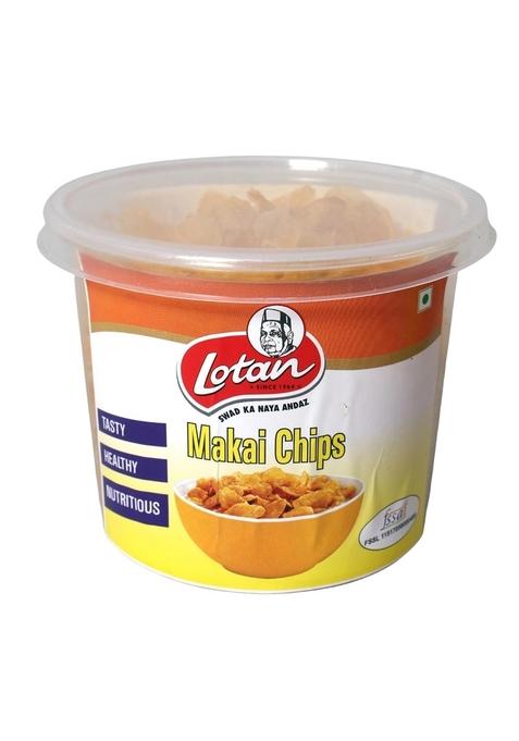 Lotan Makai (Corn) Chips 200Gm Tub | Original And Healthier | Low Fat & Cholesterol | High Fibre | All Natural Cornflakes | Breakfast Cereal