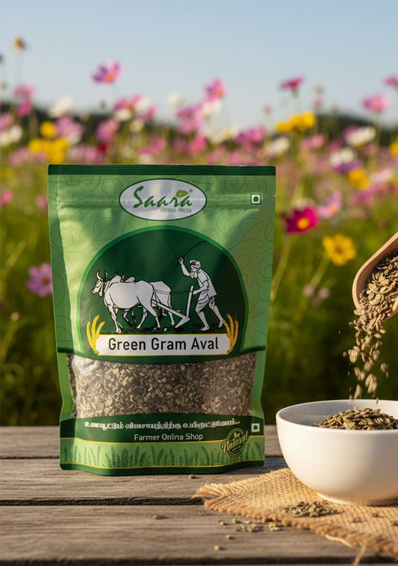 Vs Products Green Gram Aval – Flattened Moong Dal – 100% Natural – 750G - Indya