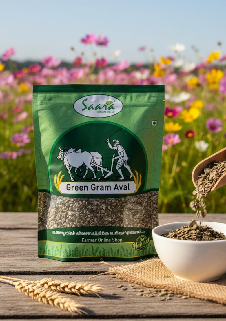 Vs Products Moong Dal Aval – Natural Flattened Green Gram – 750G Pouch