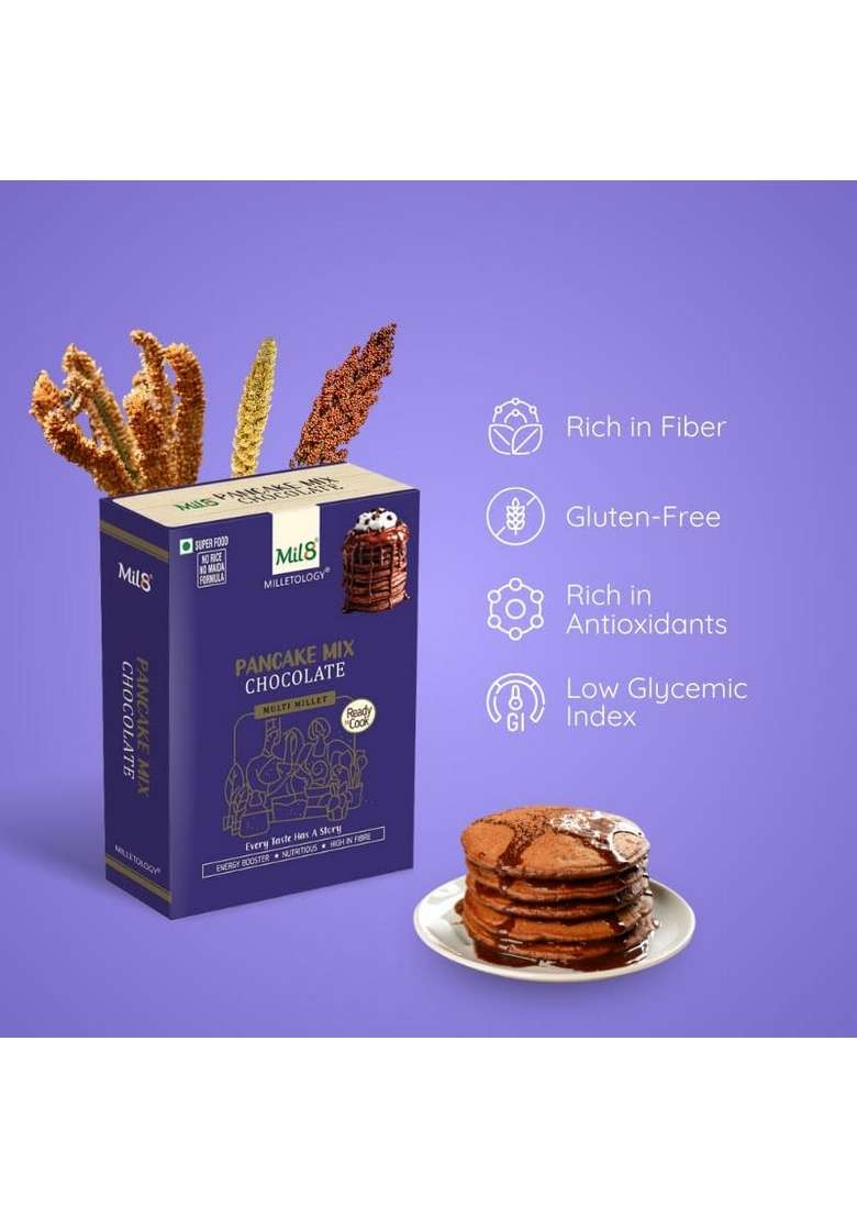 Mil8 Pancake Mix Chocolate & Nutri Dosamix Sorghum Millet Combo (200Gram-300Gram) Nutritious, Delicious And Healthy Breakfast Solution - Indya