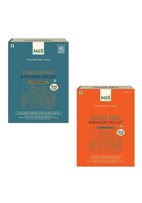 Mil8 Flakes (Aval) Barnayard & Dosamix Barnyard Millet Combo (200Gram-300Gram) Nutritious, Delicious And Healthy Breakfast Solution