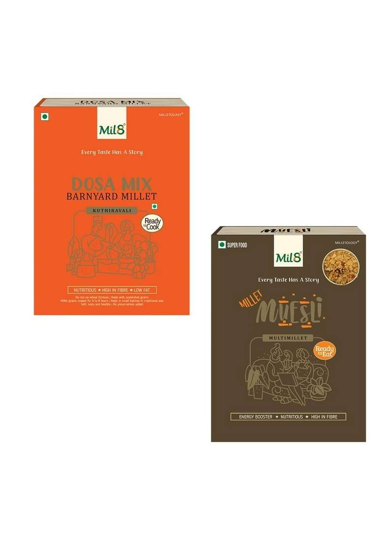 Mil8 Dosamix Barnyard & Muesli Combo (300Gram-100Gram) Nutritious, Delicious And Healthy Breakfast Solution - Indya