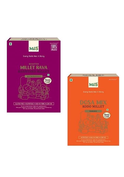 Mil8 Rava Barnyard & Dosamix Kodo Millet Combo (300Gram-300Gram) Nutritious, Delicious And Healthy Breakfast Solution
