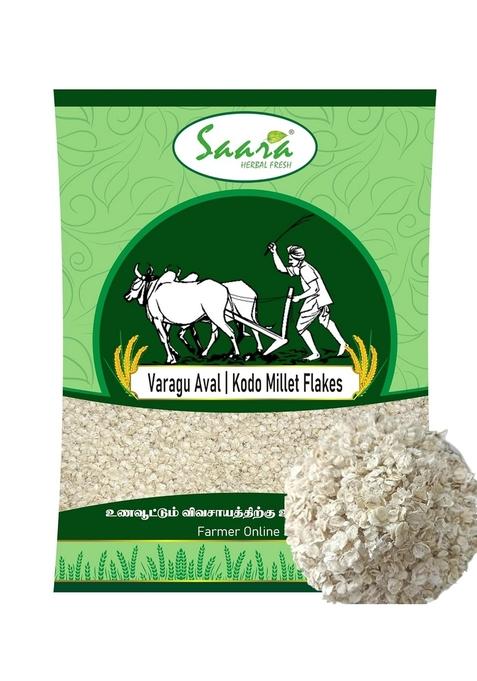 Saara Herbal Fresh Organic Kodo Millet Flakes (1 Kg) | Varagu Aval | Varagu Flakes