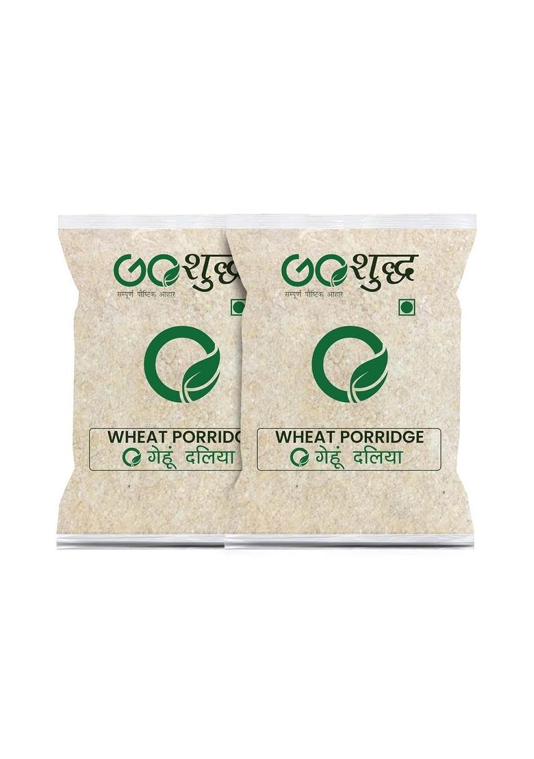 Goshudh Gehun Daliya (Wheat Porridge)| 1Kg Each (Pack Of 2)| Combo Offer|Cold Grinded With All Essential Nutrients| Artificial Flavors Or Colours | Immunity Booster|Improves Metabolism| Healthy & Fibre Rich