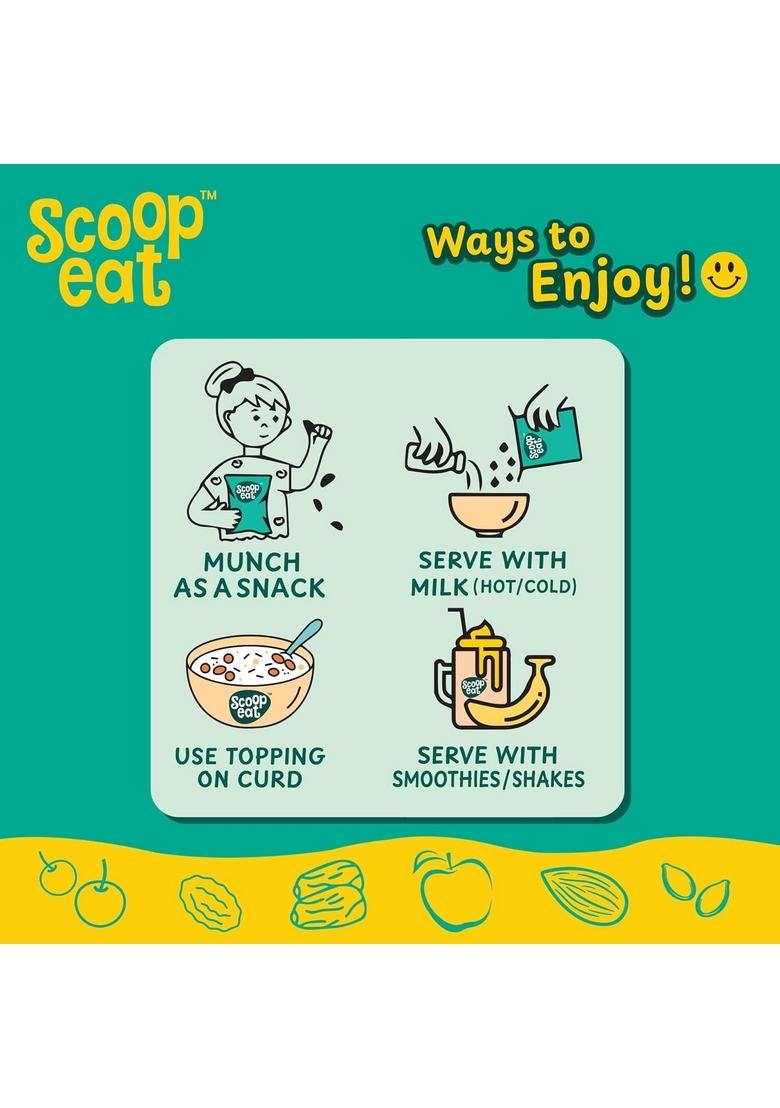 Scoopeat Fruit And Nut Muesli | Healthy Breakfast Cereal With Rolled Oats, Millets (Ragi & Jowar), Almonds, Seeds & Real Fruits (Kiwi, Banana, Apple, Cranberry, Raisins) | High Fiber, No Refined Sugar (250G)