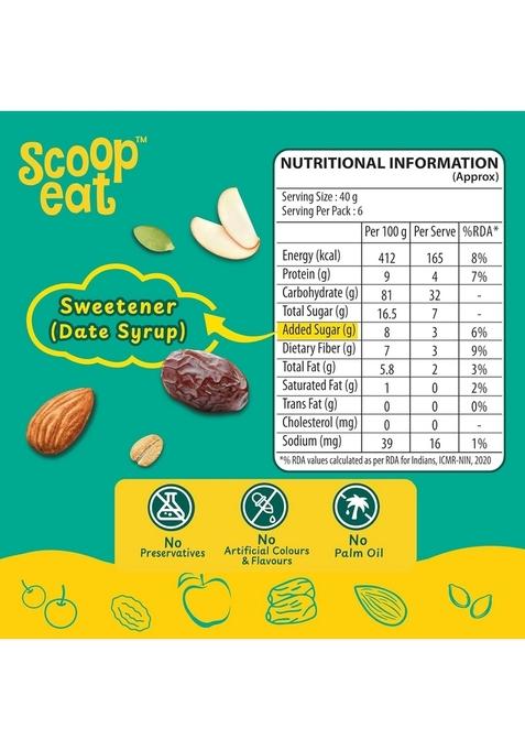 Scoopeat Fruit And Nut Muesli | Healthy Breakfast Cereal With Rolled Oats, Millets (Ragi & Jowar), Almonds, Seeds & Real Fruits (Kiwi, Banana, Apple, Cranberry, Raisins) | High Fiber, No Refined Sugar (250G)