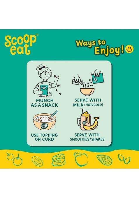 Scoopeat Fruit And Nut Muesli | Healthy Breakfast Cereal With Rolled Oats, Millets (Ragi & Jowar), Almonds, Seeds & Real Fruits (Kiwi, Banana, Apple, Cranberry, Raisins) | High Fiber, No Refined Sugar (250G)