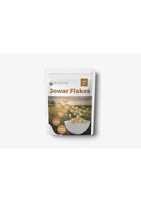 Maagaani Low Gi Millet Jowar Flakes | Gluten-Free Jowar Flakes | Perfect Replacement To Whole Wheat/Corn Flakes | No Added Sugar | Healthy Breakfast Cereal | Preservatives & Cholesterol Free | Transfat Free Millet Flakes For Breakfast | Low Gi Crispies | 